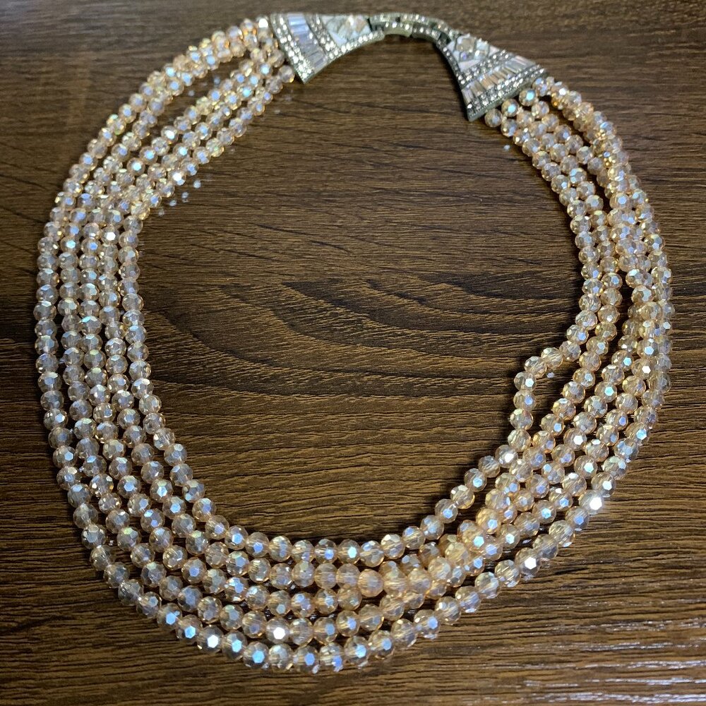Heidi Daus Deco Champagne Beaded Necklace